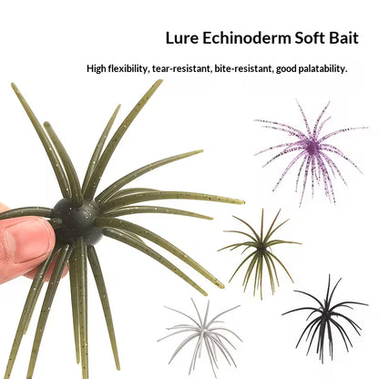 7 pieces/box Floating lure, bionic sea urchin ball soft bait