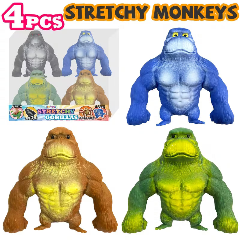 🦍 Stretchy Gorilla Fidget Toy – Soft Squeeze Stress Relief Fun