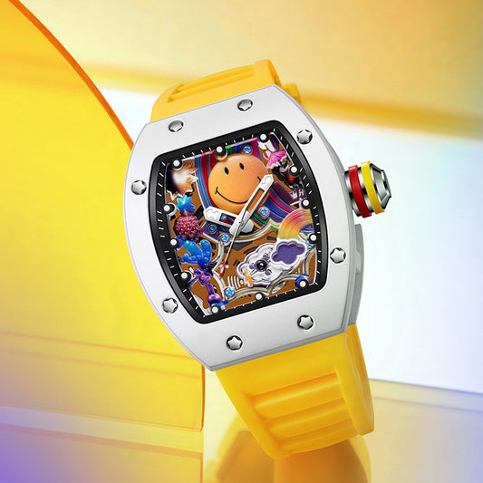 Tonneau Sports Watch – Quartz Movement with Silicone Strap
