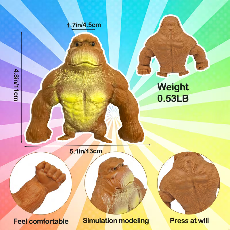 🦍 Stretchy Gorilla Fidget Toy – Soft Squeeze Stress Relief Fun