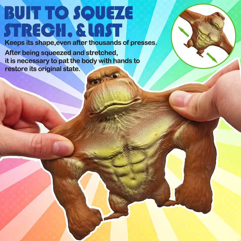 🦍 Stretchy Gorilla Fidget Toy – Soft Squeeze Stress Relief Fun